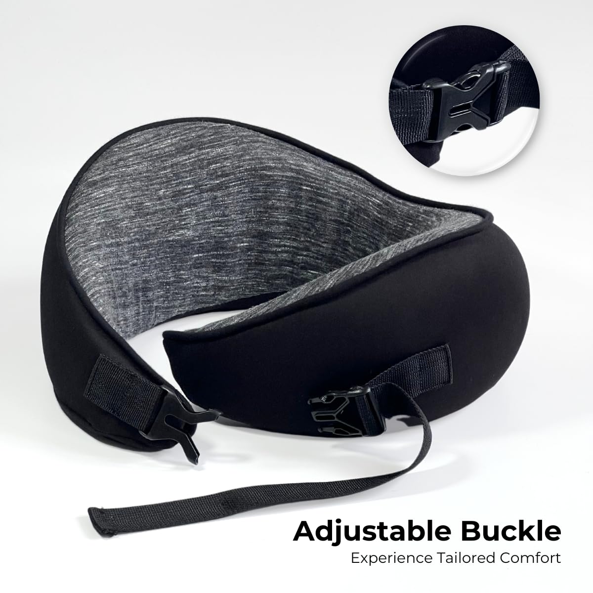 Samadhaan Neck Pillow for Travel with Chin Support, Memory Foam Neck Pillow, Travel Pillow for Flights, Airplane, Train and Home, Neck Support Rest Pillow, Washable Cover