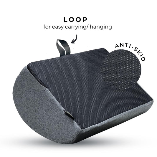 Samadhaan Foot Rest for Office Chair | Foot Stool for Sofa | Ergonomic Foot Rest under Table/Desk | Leg Resting Stool | Removable Cover | Grey