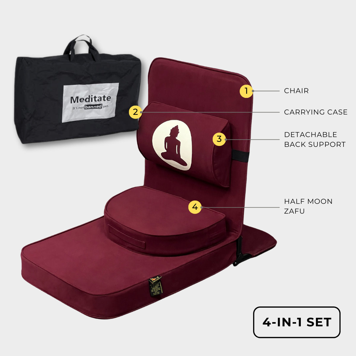 Relaxing Buddha Meditation Chair with extra rectangular back support