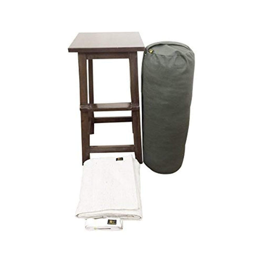 Friends of Meditation ® Restorative Kit (Tall Stool & Bolster) Prop for Yoga asana and Restorative Yoga (RY-3)