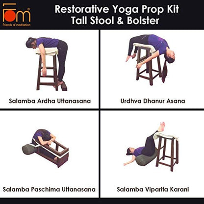 Restorative Kit (Tall Stool & Bolster) Prop for Yoga asana and Restorative Yoga (RY-3)