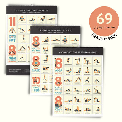 Yoga Poster Series - Top 362 Best Yoga Poses Poster - Relieve Stress, Increase Flexibility