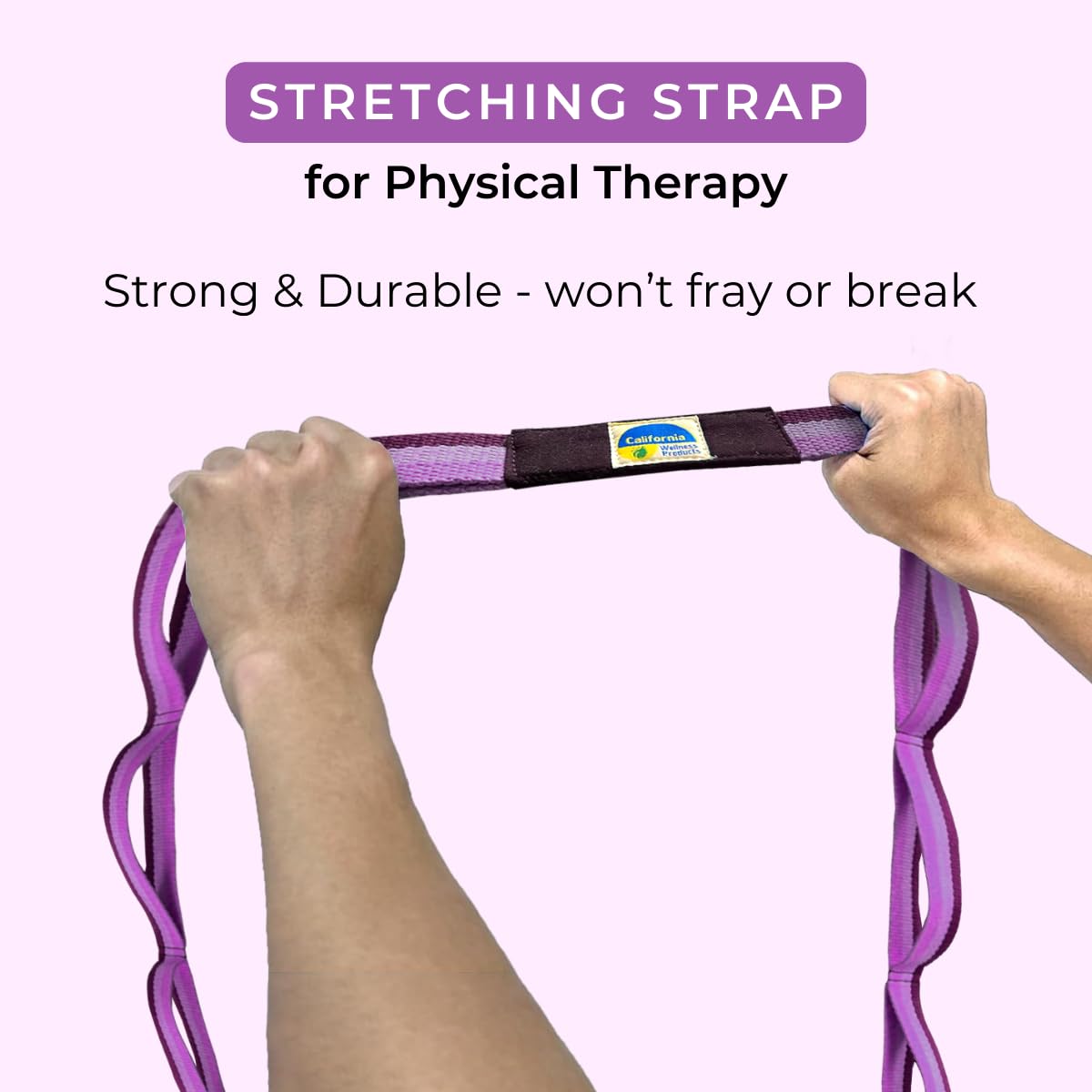 Stretching Strap with Loops 12 Multi Loop Non Elastic Stretch Strap, Physical Therapy Equipment, Yoga Strap Stretch Bands for Exercise and Flexibility, Leg and Calf Stretcher Belt