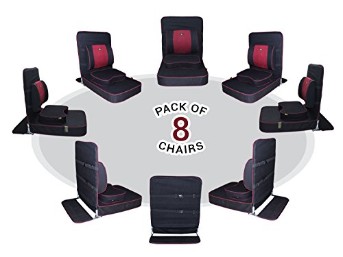 Friends of Meditation Extra Large Relaxing Meditation and Yoga Chair with Back Support and Meditation Block (Black, Pack of 8)