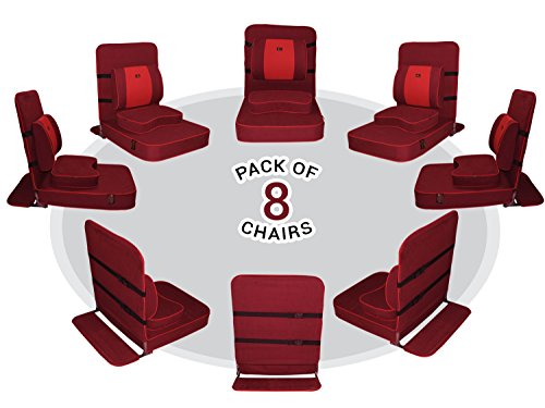 Friends of Meditation Extra Large Relaxing Buddha Meditation and Yoga Chair with backsupport and Meditation Block (Pack of 8 Maroon) …