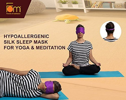 FOM (Friends of Meditation) 100% Mulberry Silk, Super Smooth Sleep Mask and Blind Fold